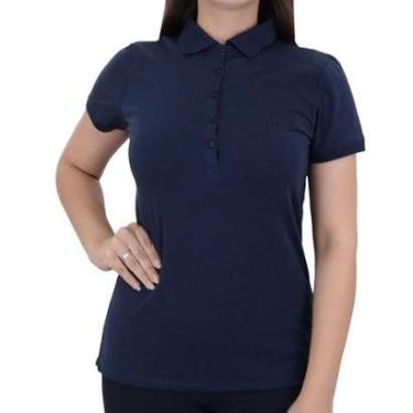 Imagem de Camisa Polo Feminina Dudalina MC Pima Peruana Azul Marinho - 087523-Feminino