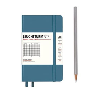 Imagem de Leuchtturm1917 365632 Bolso para notebook (A6), capa dura, 187 páginas numeradas, azul pedra, quadrado