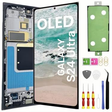 Imagem de Tela de substituição OLED Galaxy S24 Ultra para Samsung Galaxy S24 Ultra 5G LCD tela sensível ao toque digitalizador Pantalla com kit de ferramentas de moldura SM-S928U suporte impressão digital