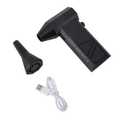 Imagem de Mini ventilador turbo de alta velocidade 130.000RPM soprador de ar elétrico recarregável por USB sem fio com 2 bocais magnéticos, ajuste de velocidade contínua para limpeza de escritório em casa