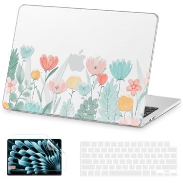 Imagem de AKIT Compatível com MacBook Air 13 polegadas 2025 2024-2022 M4 M3 M2 A3240 A3113 A2681, capa rígida para laptop padrão + protetor de tela + capa de teclado para MacBook Air 13,6 polegadas 2025