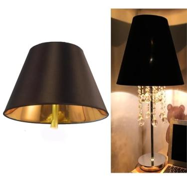 Imagem de lamp shades Luminária de mesa, piso, abajur grande de tecido, capa de reposição circular preta americana(30cm/11.8")
