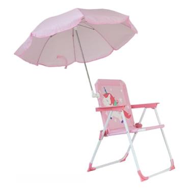 Imagem de Cadeira De Praia Dobrável Sem Ou Com Guarda Sol Ajustável(Unicórnio)