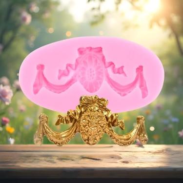 Imagem de Moldes barrocos de silicone para fondant relevo flor renda molde de chocolate rolagem molde de argila de renda para decoração de bolos topo de cupcake pasta de goma doce argila polímero