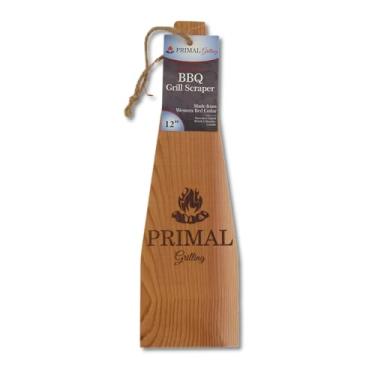 Imagem de Raspador de grelha de cedro vermelho ocidental de 30,5 cm – Limpador de churrasqueira totalmente natural | Feito à mão na ilha de Vancouver, Canadá | Alternativa segura para escovas de arame