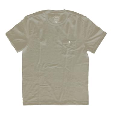 Imagem de CAMISETA MASCULINA EM TECIDO FLAME, LISA, COR MOSS GRAY, COM BOLSO, MARCA BASIC +, TAMANHO M