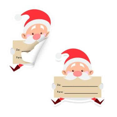 Imagem de Kit Adesivos Tag Para Presentes de Natal Modelo Papai Noel - Bazar dos