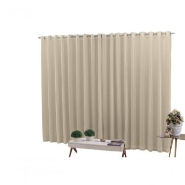 Imagem de Cortina 3,00x2,50 Sala Quarto Cozinha Voil Blackout Tecido Cor:pérola