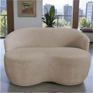 Imagem de Namoradeira Decorativa Beatriz Orgânica Bouclé Bege - Mazzero Decor