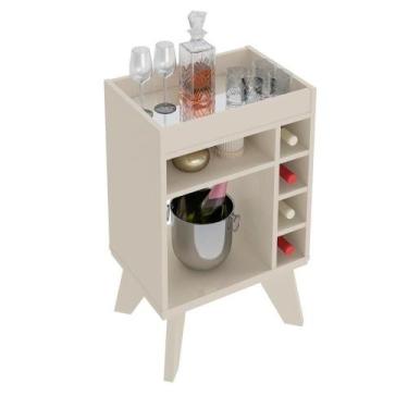 Imagem de Aparador Adega Bar 4 Nichos 72x45 Cm Dri 4103 Off White Arly - MILANI 