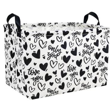 Imagem de MYFLOCY Grande Cesta De Dia Dos Namorados Em Forma De Coração, Caixa De Armazenamento Para Presentes, Organizador De Brinquedos Dobrável, Decoração De Quarto (Black Hollow Entity Love)