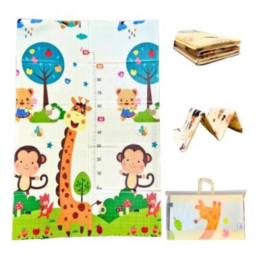 Imagem de Tapete de Atividades Infantil FX Kids com Bolsa - Impermeável, Antiderrapante, Estampa Educativa Dupla Face, Grande 1,78x1,17m, Protege do Chão Frio, Dobrável e Portátil