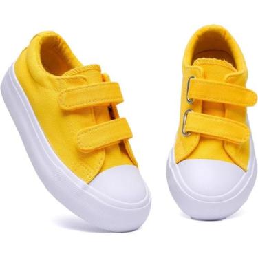 Imagem de Tênis infantis EMMA NEW YORK Yellow Canvas Tamanho 5