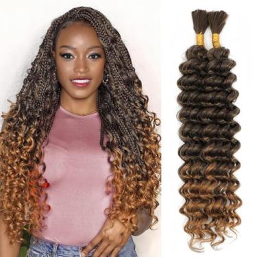 Imagem de Braiding Hair WIGICD Synthetic Mix Human 18 polegadas Deep Wave