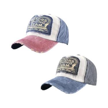 Imagem de Boné Trucker Vintage Unissex Em Denim Lavado Com Fecho Snapback, Estil