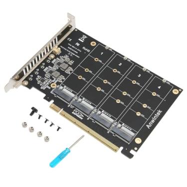 Imagem de NVMe Adaptador PCIe, M.2 PCIe NVMe M.2 para protocolo PCIe 4.0 X16 Placa de expansão de transferência SSD M.2 X16 Suporte para cartão dividido 2230 2242 2260 2280