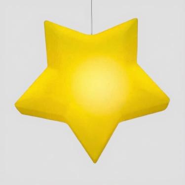 Imagem de Luminária Pendente Estrela Infantil Amarela Bivolt Decoração Quarto