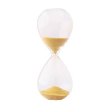 Imagem de Ampulheta de Vidro 30 Minutos – Elegância e Funcionalidade para sua Decoração (Amarela)