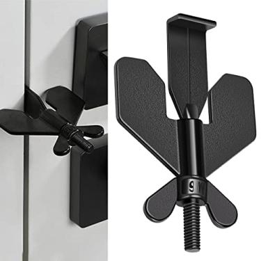 Imagem de SU Fechadura de porta portátil de aço inoxidável com privacidade extra bloqueio de segurança anti-roubo trava de segurança para viagem dentro do armário de porta para viagem, casa, quarto, apartamento