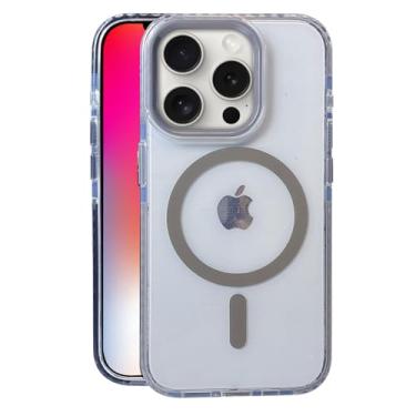 Imagem de Capa para iPhone 13, compatível com MagSafe, capa fosca macia e fina, à prova de choque, antiimpressões digitais, antiamarelamento, antiarranhões, capa magnética para Apple, série clássica, cinza