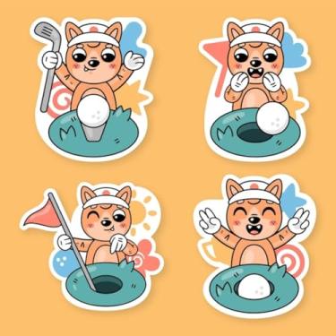 Imagem de Adesivos de Animais Kawai para Quarto Infantojuvenil e Cadernos - Coleção Fofinha de Personagens Encantadores 30x30cm