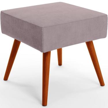 Imagem de Puff Banqueta Decorativa Com Pés Palito Lívia Suede Rosê
