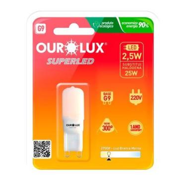 Imagem de Lâmpada de led G9 2,5W 2700K bipino de luz amarela - Ourolux