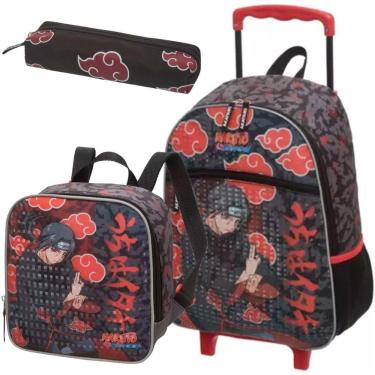 Imagem de Kit Mochila Rodinha Lancheira Estojo Escolar Infantil Menino Naruto Itachi Pacific