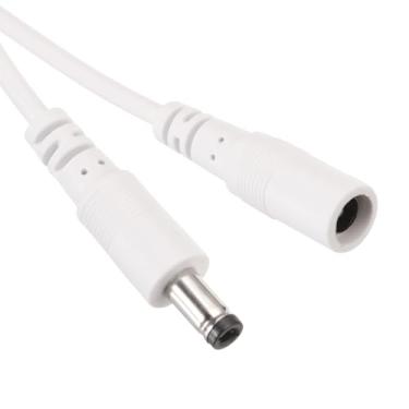 Imagem de Generic 1 cabo de extensão de alimentação CC branco de 2 metros 5,5 mm x 2,1 mm, cabo adaptador de alimentação 12 V fêmea para macho para câmera IP, CCTV, LED, monitores e mais