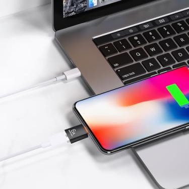 Imagem de Adaptador USB-C macho para USB fêmea, pacote com 2, adaptador eletrônico 6A/120W para OTG, carregamento e transferência de dados, compatível com telefones, computadores, tablets, etc. (preto)