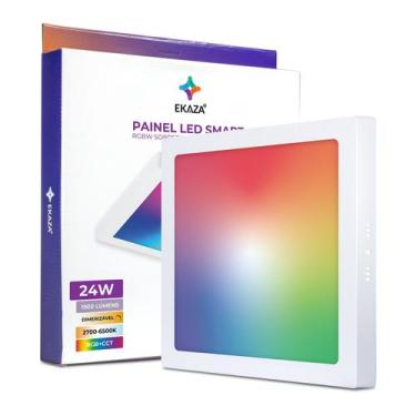 Imagem de Painel de LED plafon Inteligente RGBW 24W - EKAZA, Sobrepor&amp;24W&am