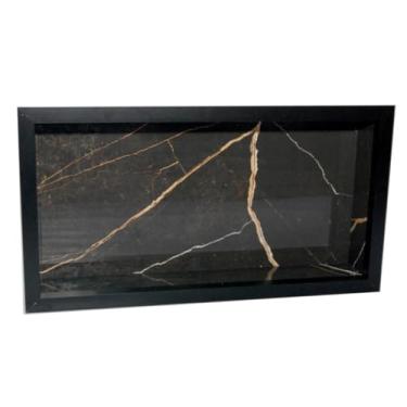 Imagem de Nicho Em Porcelanato De Embutir Porta Shampoo Prateleira(PRETO)