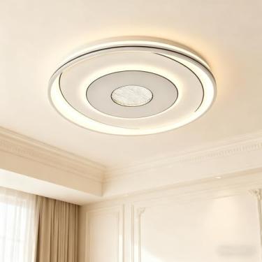 Imagem de Luminária de Teto LED 90W - 3 Cores Ajustáveis(quente,neutro e frio), Espectro Solar, Zero Cintilação, Voltagem Dupla 127V/220V,Super Brilhante para Sala,Quarto e Plafon para Cozinha, 54x53x8,5cm