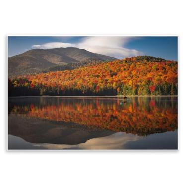 Imagem de Stupell Industries Arte refletora de placa de parede de folhagem de outono, design de Jonathan Zaharek, 25 x 38 cm