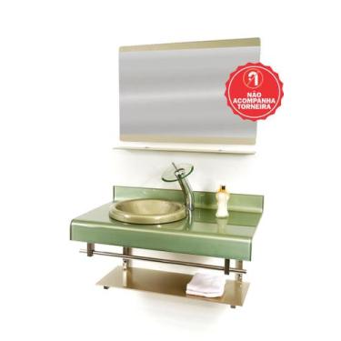 Imagem de Gabinete de Vidro 90cm para banheiro Alemanha - EKASA, Champanhe