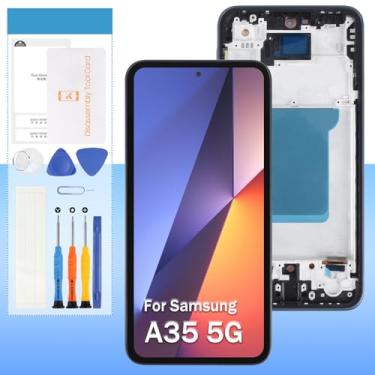 Imagem de (OLED) Tela de substituição para Samsung Galaxy A35 5G SM-A356 SM-A356U A356U1 A356B A356E 16.8 cm LCD Display Touch Digitalizador Assembléia com moldura preta (versão dos EUA)