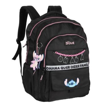 Imagem de Mochila Escolar de Costas Stitch Laptop Luxcel Preto Ohana