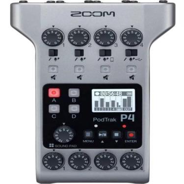 Imagem de Gravador de podcast multifaixa portátil Zoom Podtrak P4, cor cinza