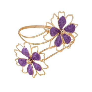 Imagem de Pulseira de braço de flor colorida para mulheres, ajustável, braço, espiral, espiral, braçadeira, minimalista, punho para o braço, verão, praia, joias, presentes, declaração, festa, joias, One Size