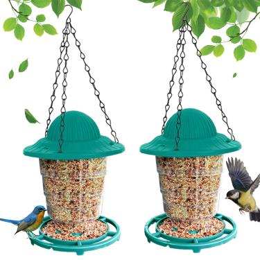 Imagem de Alimentador de pássaros pequenos - design de plástico durável, fácil de encher e limpar, atrai tentilhões e pássaros canoros, ótimo para uso ao ar livre em quintais, varandas e decks