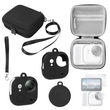 Imagem de Kit Completo de Transporte para Câmera Insta360 Go Ultra, Bolsa Armazenamento Portátil com Alças Mosquetão Protetores Lente e Tela Tampa e Pano limpeza Acessórios de Proteção Completa
