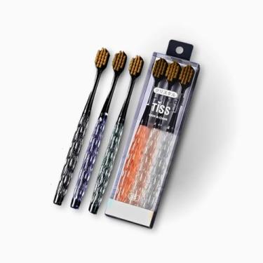 Imagem de Kit 3 Escovas de Dente Premium com Cabo de Cristal Transparente, Cerdas Macias, Design Elegante e Confortável para Limpeza Bucal Suave e Eficiente no Dia a Dia