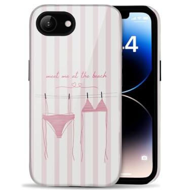 Imagem de Amzfield Capa compatível com iPhone 16e linda listrada verão estética retrô para mulheres meninas outono simples chique feminino bonito camada dupla proteção híbrida elegante capa para iPhone 16