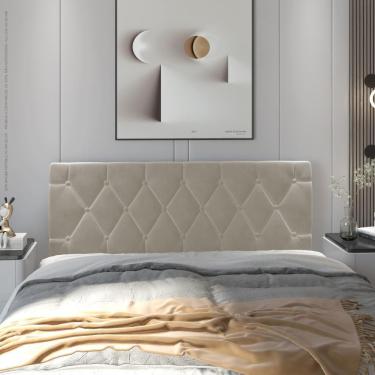Imagem de Cabeceira Almofadada Paris 90 Cm - Suspensa Suede Mdf Pérola - Movelove