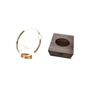 Imagem de Fenteer Elegante Porta-vinhos de Metal E Organizador de Caixa de Lenços de Madeira para Banheiro, Carro, Armazenamento, Exibição, Suporte para Garrafas de Beb