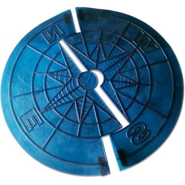 Imagem de Tapete de poliuretano "BIG COMPASS" | Carimbo durável e flexível em duas partes com alças para impressão e texturização de concreto, cimento, gesso, gesso, piso, paredes | estampagem, impressão