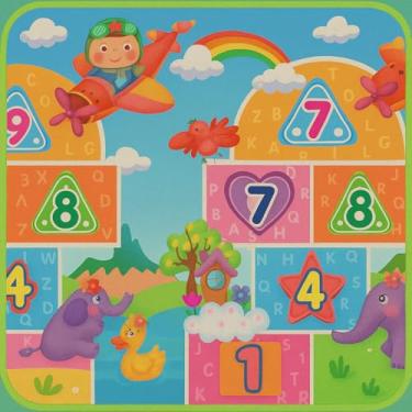 Imagem de **Tapete Infantil Impermeável 1,20x90cm – Macio, Térmico e Antiderrapante, Estampas Sortidas e Coloridas que Estimulam o Desenvolvimento e a Imaginação do Bebê** (Amarelinha)