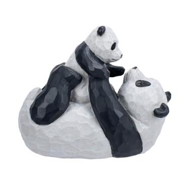 Imagem de Napco 6 x 6 inch Panda Bear and Cub Figurine Hand-Painted Resin Animal Sculpture, Adorable Mother and Child Statue for Home Décor, Wildlife Collectible, and Heartwarming Gift