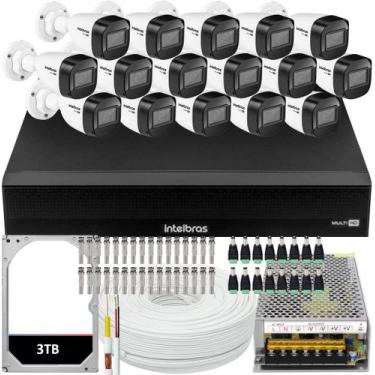 Imagem de Kit Cftv 16 Câmeras Segurança Intelbras vhd 1130 30m Infravermelho Dvr