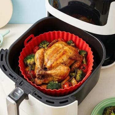 Imagem de Forma Cesto Air Fryer De Silicone Resistente Cor Vermelha - Quality Ho